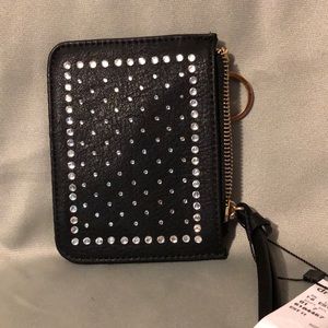 Sparkly card case w/zippered pocket and key chain.